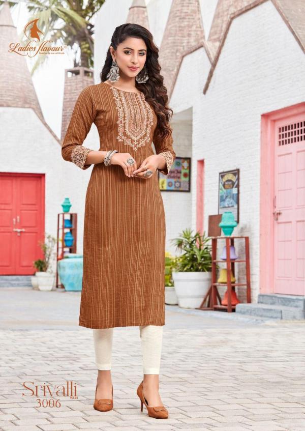 Ladies Flavour Srivalli Vol 3 Embroidery Designer kurti Collection